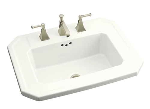 Kohler K-2325-1-0 Kathryn Self-Rimming Lavatory with Single-Hole Faucet Drilling - White